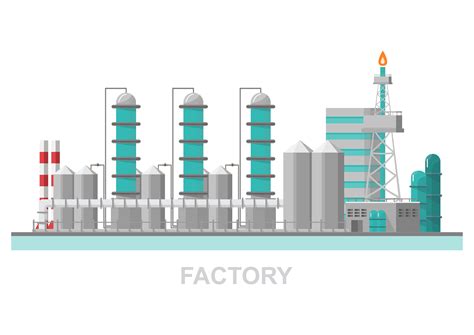industrial factory   flat stylevector  illustration  manufacturing building