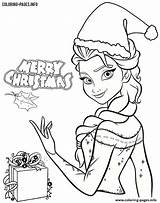 Coloring Christmas Elsa Princess Disney Pages Frozen Printable Print Color sketch template