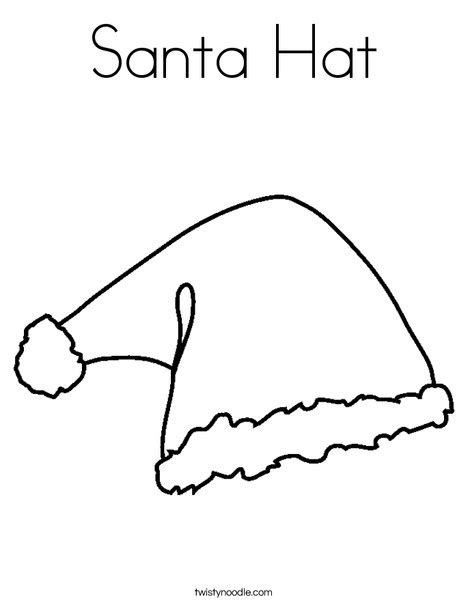 santa hat coloring page twisty noodle