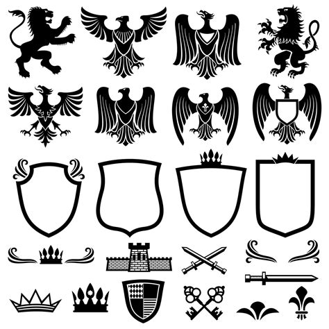 family coat  arms vector elements  heraldic royal emblems  microvector thehungryjpeg