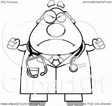 Chubby Cartoon Veterinarian Doctor Male Angry Clipart Thoman Cory Outlined Coloring Vector Surprised Careless Shrugging Clipartof Royalty 2021 Collc0121 sketch template