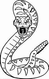Snake Coloring Pages Snakes Kids Rattlesnake Drawing Anaconda Easy Cobra Rainforest Color Animal Jungle Scary Viper Printable Drawings Cartoon Cool sketch template