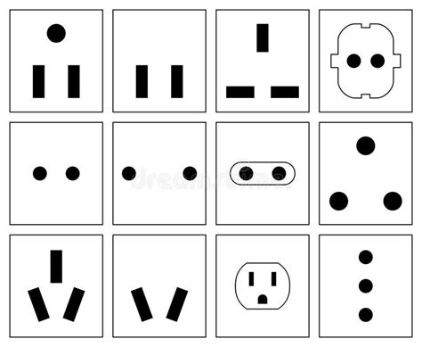geplaatste de symbolen van de contactdoos van de muur vector illustratie illustration