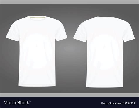 white t shirt template royalty free vector image