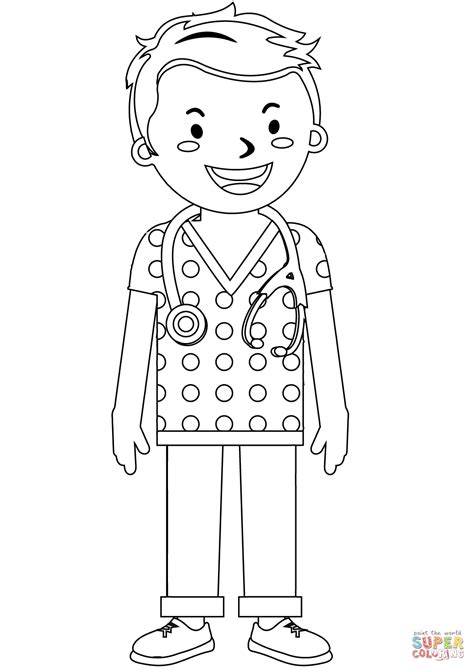 male nurse coloring page  printable coloring pages