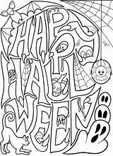 Halloween Coloring Pages Adults Printable Happy Fall sketch template