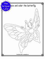 Butterfly Tracing Trace Pages Insect Color Printable Flying sketch template
