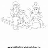 Schlittenfahren Schlitten Fahren Wintersport Schnee Winter Malvorlagen Kostenlose sketch template