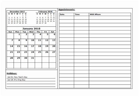 appointment schedule template elegant  monthly appointment