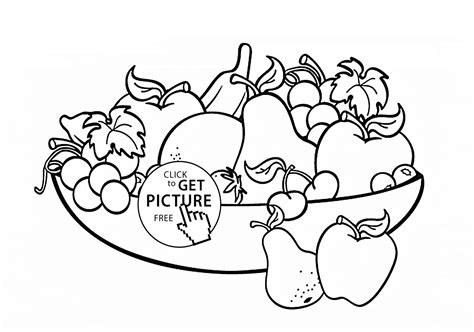 coloring pages   bowl  fruit   coloring pages