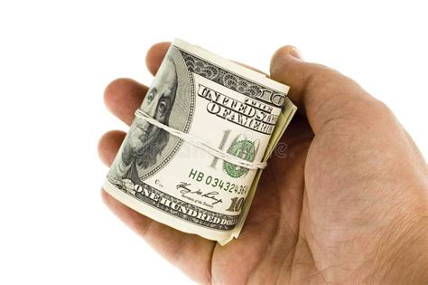 roll   dollars  hand isolated stock image image  buying