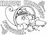 Harvest Festival Colouring Printables Happy Printable Post sketch template