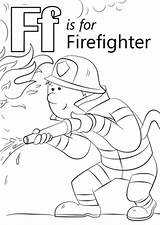 Firefighter Coloring Letter Fire Printable Cartoon Hose Drawing Fireman Fighting Preschoolers Preschool Sprays Firefighters Alphabet Crafts Fall Sheet Sheets Supercoloring sketch template