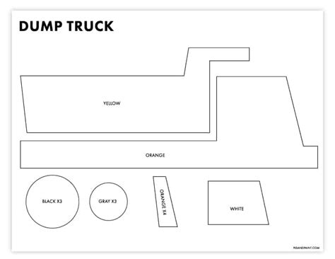 printable dump truck template begosport