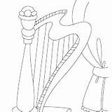 Colorir Harpa Arpas Musicales Instrumentos Aporta Pueda Deseo sketch template