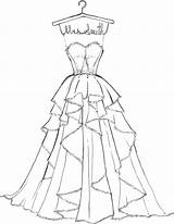 Barbie Coloring Pages Dress Wedding Dresses Getcolorings Printable sketch template