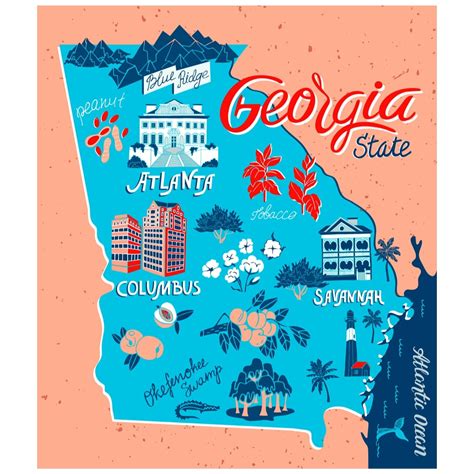 map  georgia state  flag georgia outline road cities  counties map  hotels home