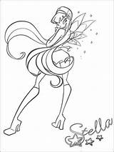 Pages Coloring Winx Stella Club Girls Recommended sketch template
