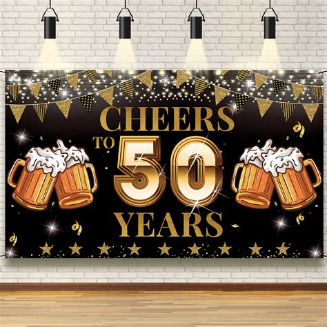 buy cheers   years backdrop banner happy  birthday decorations