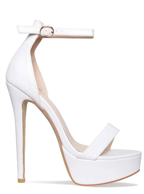 selena white platform stiletto heels