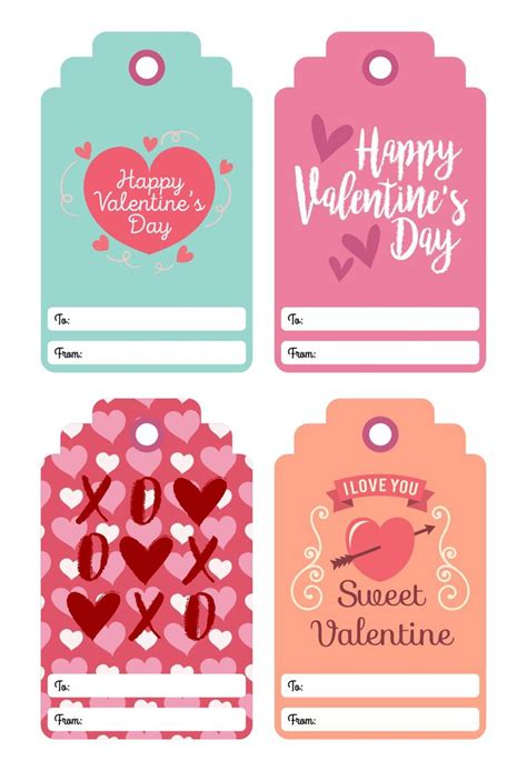 valentines gift tags printable template  printable