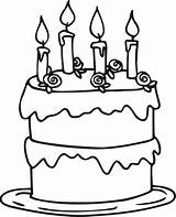 Cake Coloring Birthday Pages Cakes Candles Kids Four Print Cliparts Color Happy Super Printable Mario Decorate Ferns Grandma Coloringtop Christmas sketch template