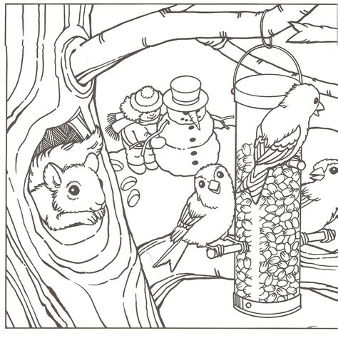 printable winter coloring pages winter mood coloring page