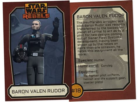 baron valen rudor trading card star wars rebels photo