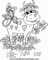 Color Numbers Number Coloring Pages Summer Printable Colour Printables Kids Cow Adults Books Adult Sheets Colouring Print Coloringhome раскраска Comments sketch template