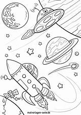 Planeten Raumschiff Weltraum Malvorlage Malvorlagen Rakete Spaceship Planets Kinderbilder Ganzes sketch template
