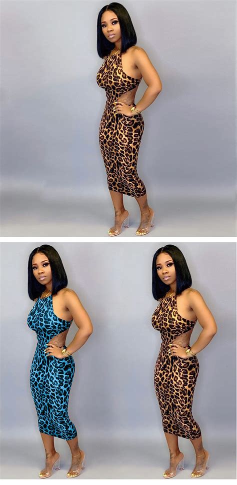 Elegant Dress Long Sex Mature Design Backless Bodycon Leopard Print