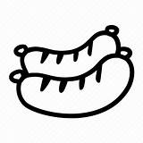 Sausage Icon Food Meat Outline Hotdog Iconfinder Drink sketch template