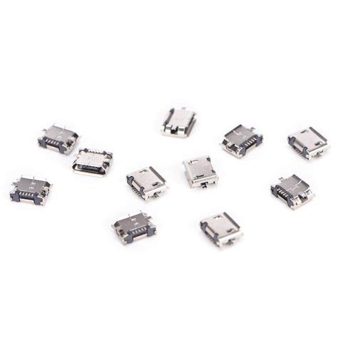 Youcun 10pcs Micro Usb 5pin B Type Female Connector For Connector 5 Pin