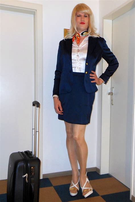 tgirl stewardess getting ready for my first day as a fligh… flickr