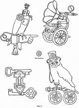Steampunk Dover Coloring Publications Book Patterns Transfer Iron Sample Pages Owl Welcome Pattern Choose Board Samples Doverpublications Template sketch template