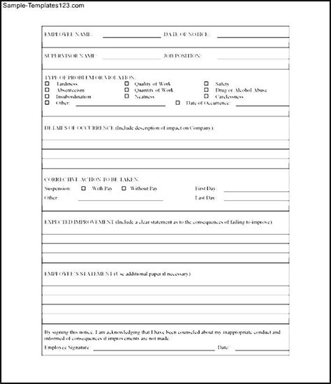 printable employee write  form