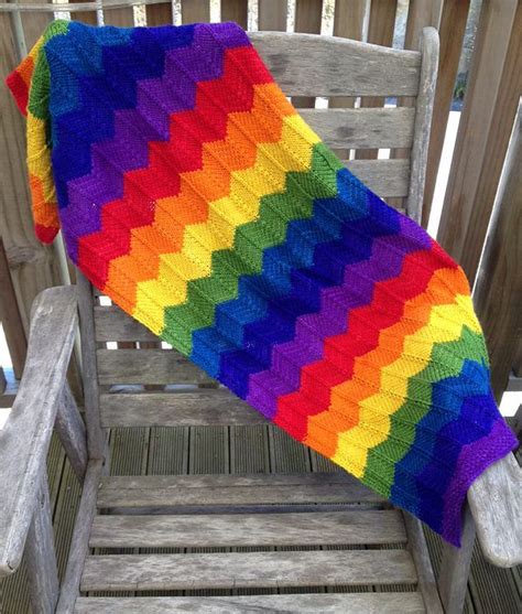 free knitting pattern for rainbow hills blanket easy