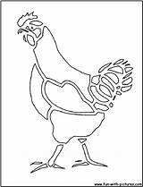 Chicken Coloring Cutout Fun Pages sketch template