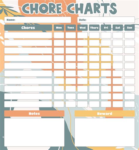 blank chore charts    printables printablee