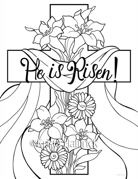 risen  easter coloring pages  children etsy