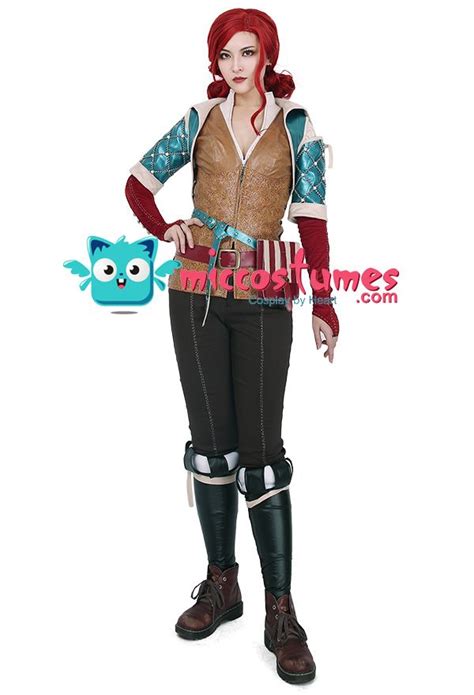 the witcher 3 triss merigold cosplay costume with belts set triss