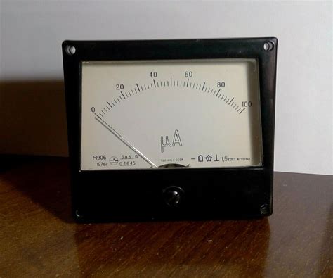 analog panel micro amper meter   ua  rare vintage   ussr