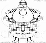 Chubby Lumberjack Female Clipart Happy Cartoon Shrugging Careless Cory Thoman Male Outlined Coloring Vector 2021 Clipartof sketch template