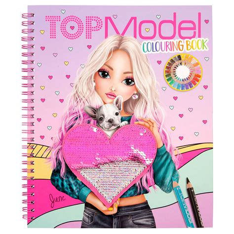 topmodel kleurboek met pailletten  kopen lobbes speelgoed