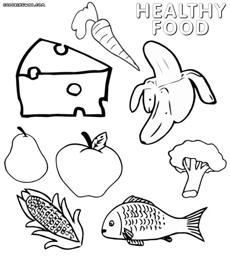 healthy food coloring pages coloring pages    print