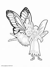 Coloring Pages Barbie Fairy Printable Butterfly Mariposa Girls sketch template