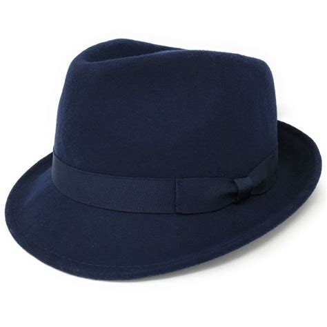navy blue trilby hat camden