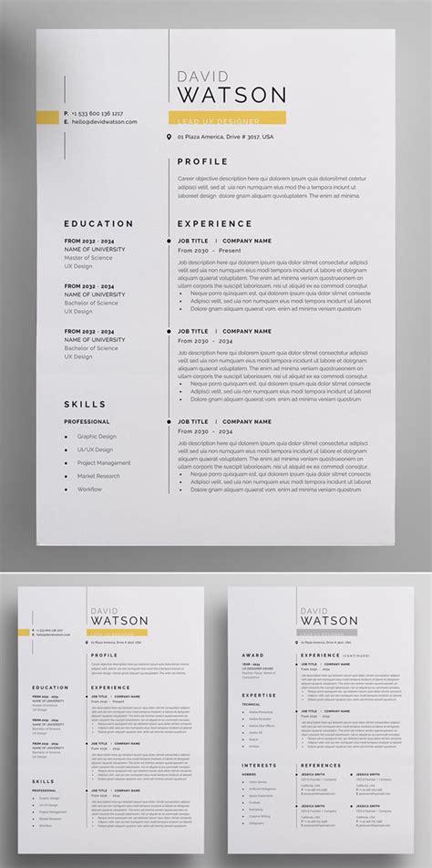 modern attractive resume cv templates graphics design graphic