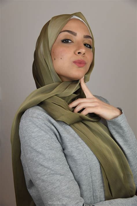 silk chiffon hijab in olive luxy hijab silk hijab in 2020 silk