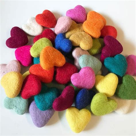 felt hearts assorted colours   item   diy project felt ball rug australia